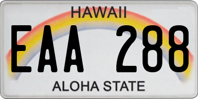 HI license plate EAA288