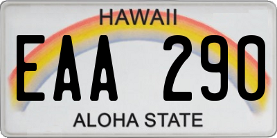 HI license plate EAA290