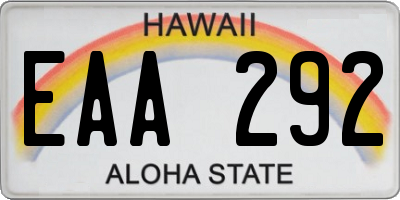 HI license plate EAA292