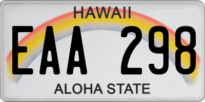 HI license plate EAA298