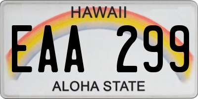 HI license plate EAA299