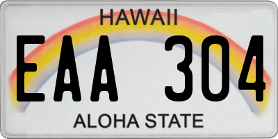 HI license plate EAA304