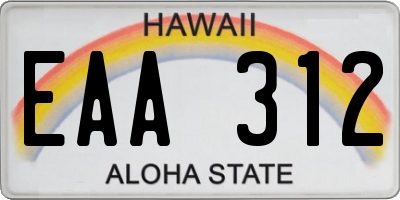HI license plate EAA312