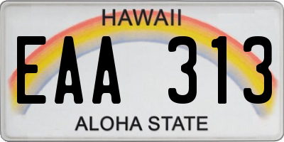 HI license plate EAA313