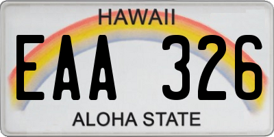 HI license plate EAA326