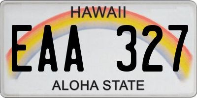 HI license plate EAA327