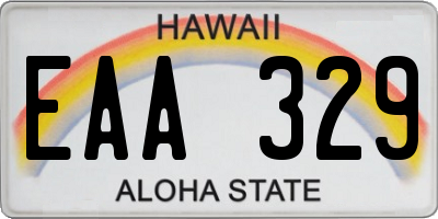 HI license plate EAA329