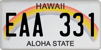 HI license plate EAA331
