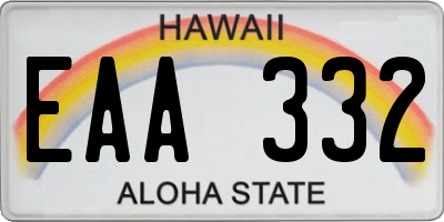 HI license plate EAA332