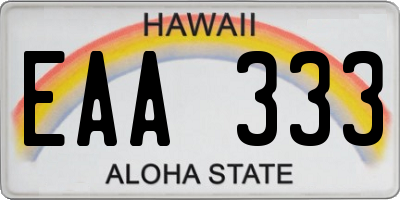 HI license plate EAA333