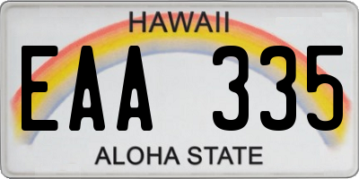 HI license plate EAA335