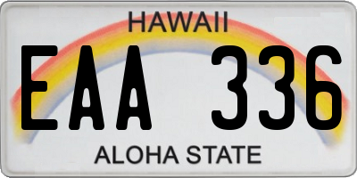 HI license plate EAA336