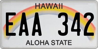 HI license plate EAA342