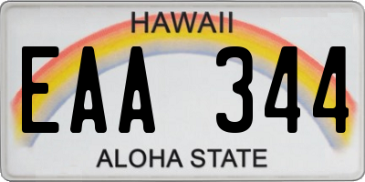 HI license plate EAA344