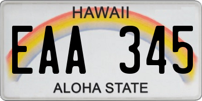 HI license plate EAA345