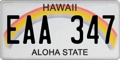 HI license plate EAA347