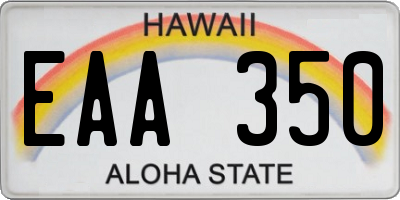 HI license plate EAA350