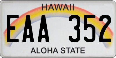 HI license plate EAA352