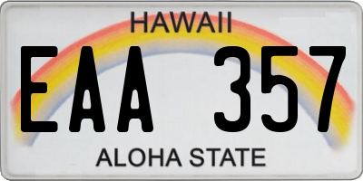 HI license plate EAA357