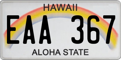 HI license plate EAA367