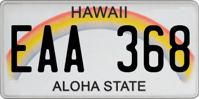 HI license plate EAA368