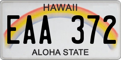 HI license plate EAA372