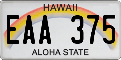 HI license plate EAA375