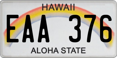 HI license plate EAA376