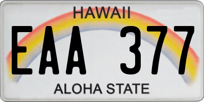HI license plate EAA377