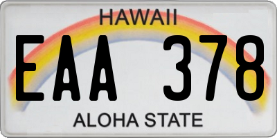 HI license plate EAA378