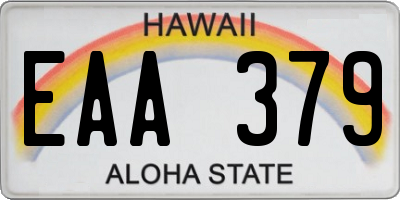 HI license plate EAA379