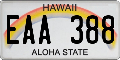 HI license plate EAA388