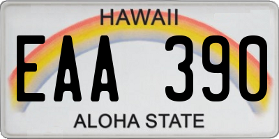 HI license plate EAA390