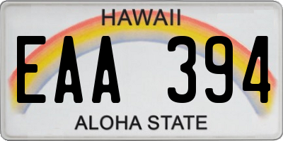 HI license plate EAA394