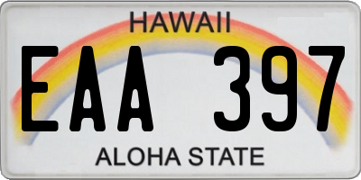 HI license plate EAA397