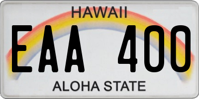 HI license plate EAA400