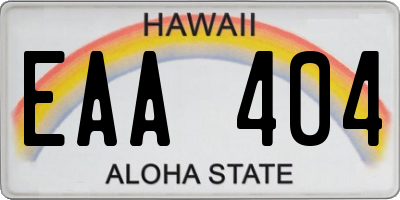 HI license plate EAA404