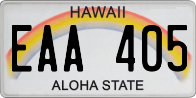 HI license plate EAA405