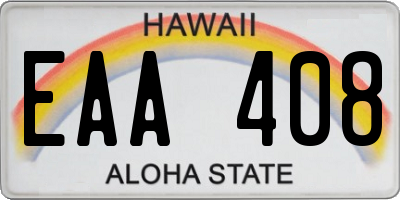 HI license plate EAA408