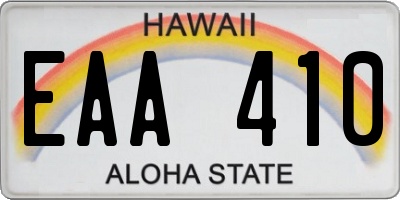 HI license plate EAA410