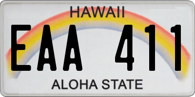 HI license plate EAA411