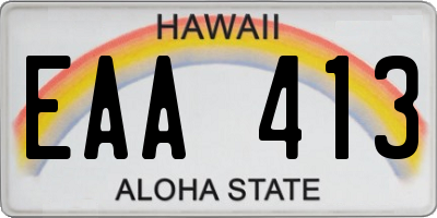 HI license plate EAA413