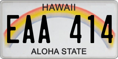 HI license plate EAA414