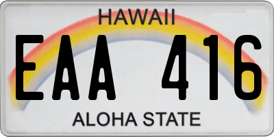 HI license plate EAA416