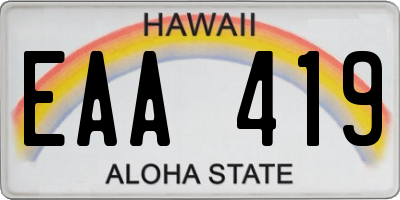 HI license plate EAA419