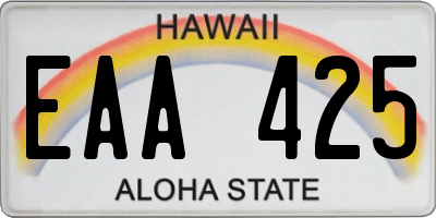 HI license plate EAA425