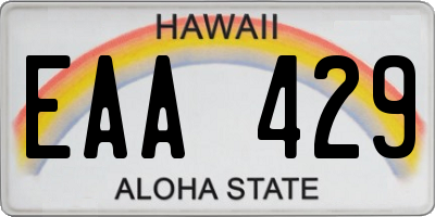 HI license plate EAA429