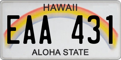 HI license plate EAA431