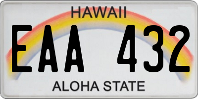 HI license plate EAA432