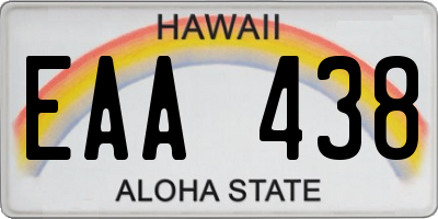 HI license plate EAA438